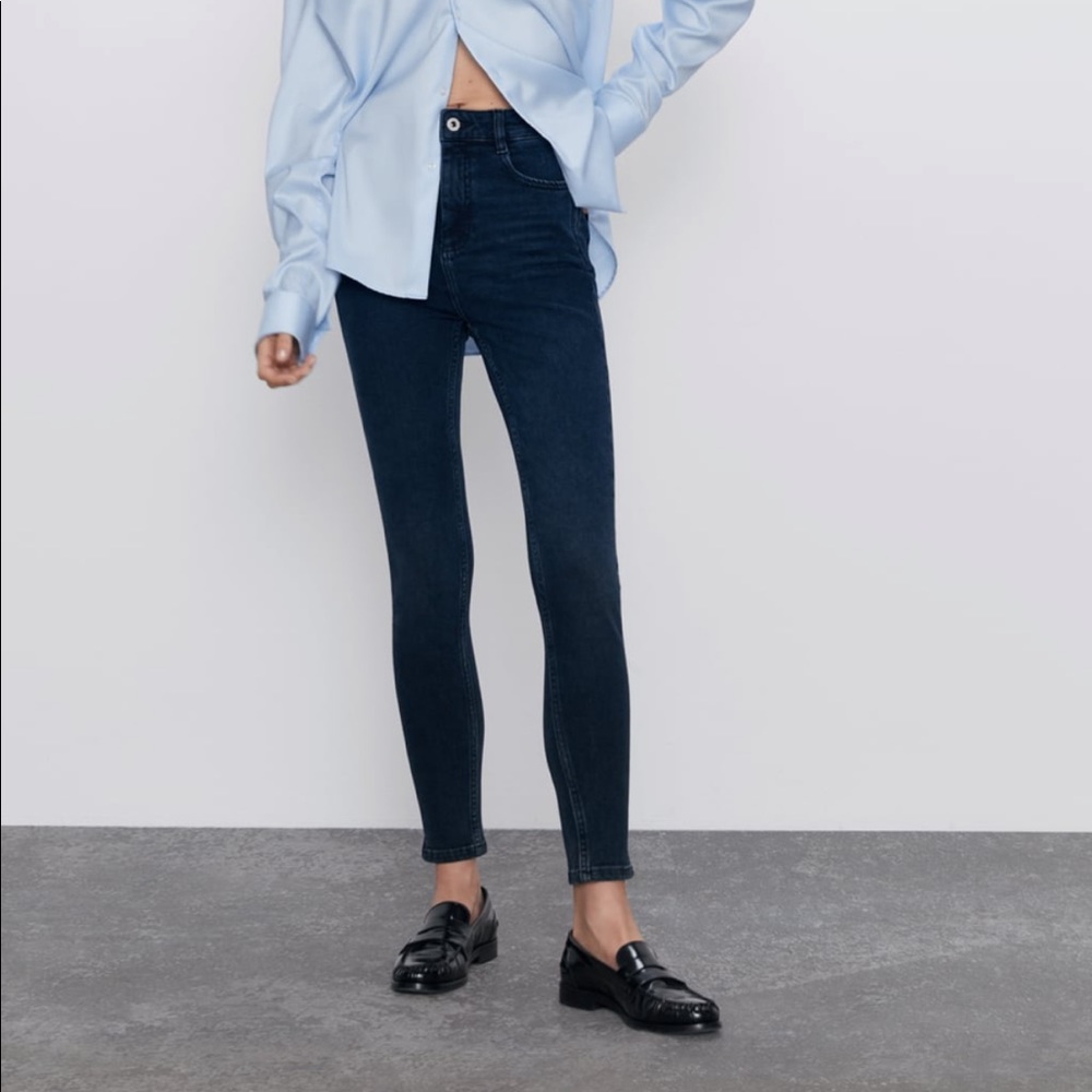Skinny hi-rise blue Zara Jeans